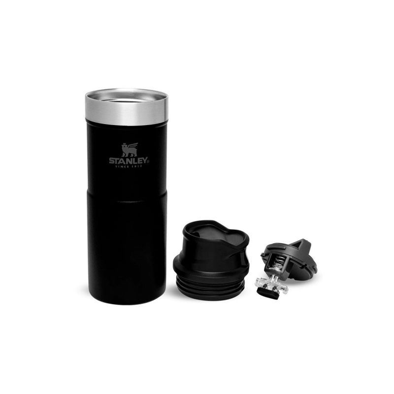 Stanley Thermoflasche, Classic Trigger-Action Travel Mug 12oz \/ 350ml Matte Black Pebble