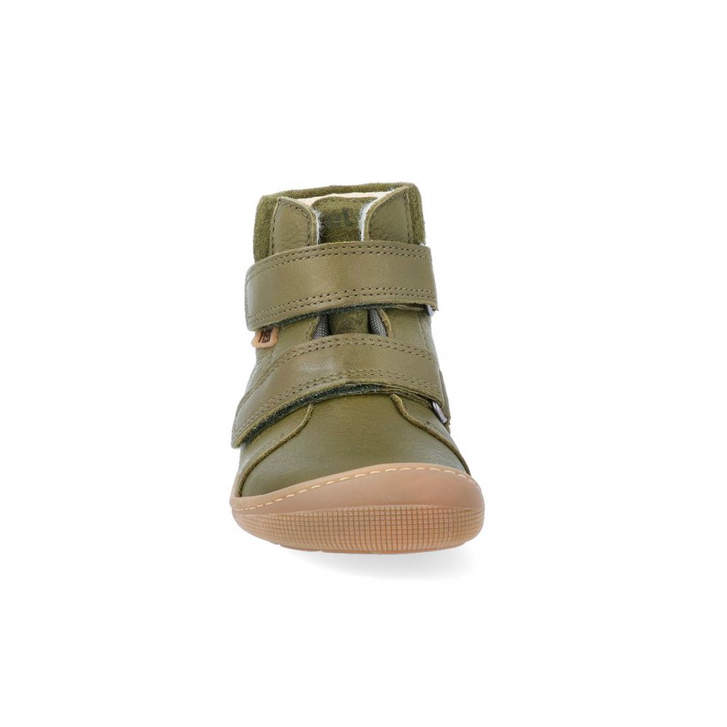 Koel4kids Emil Nappa TEX Wool Khaki T003.102-350 mit Wolle gefütterte Barfuß-Stiefeletten