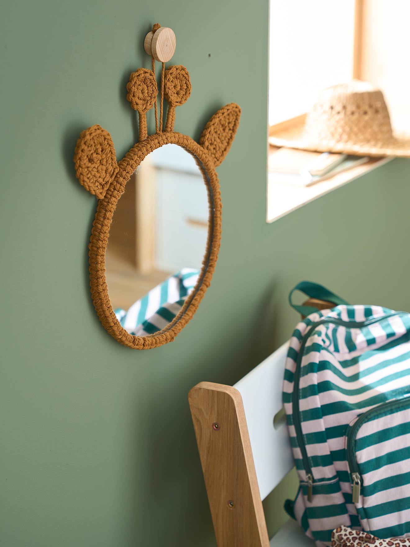 Vertbaudet Kinderzimmer Wandspiegel Giraffe - camel