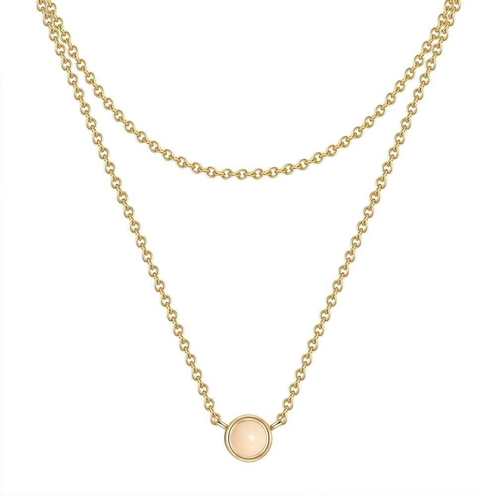 Glanzstücke München Collier en argent Argent sterling Quartz rose en Or jaune collier