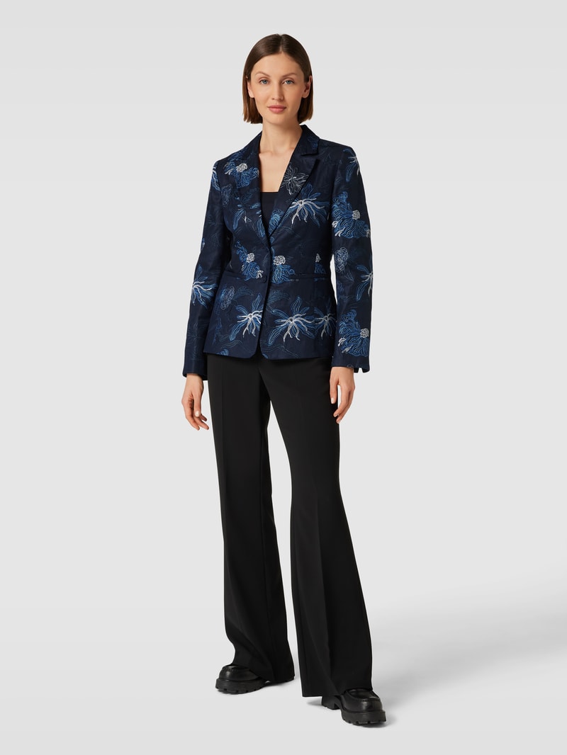 Blazer mit Allover-Print in marineblau