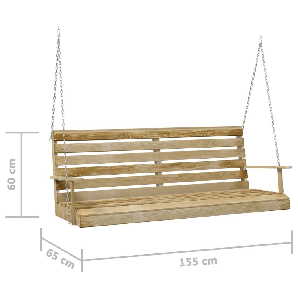 DOTMALL Hollywoodschaukel Bank Kiefernholz Mit Ketten 155x65x60 cm