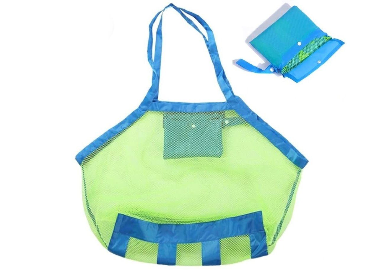 Alster Herz Aufbewahrungstasche Netz Strandtasche für Sandspielzeug Strandspielzeug Tasche H0172, Wiederverwendbare Faltbare für Wasserspielzeug Urlaub