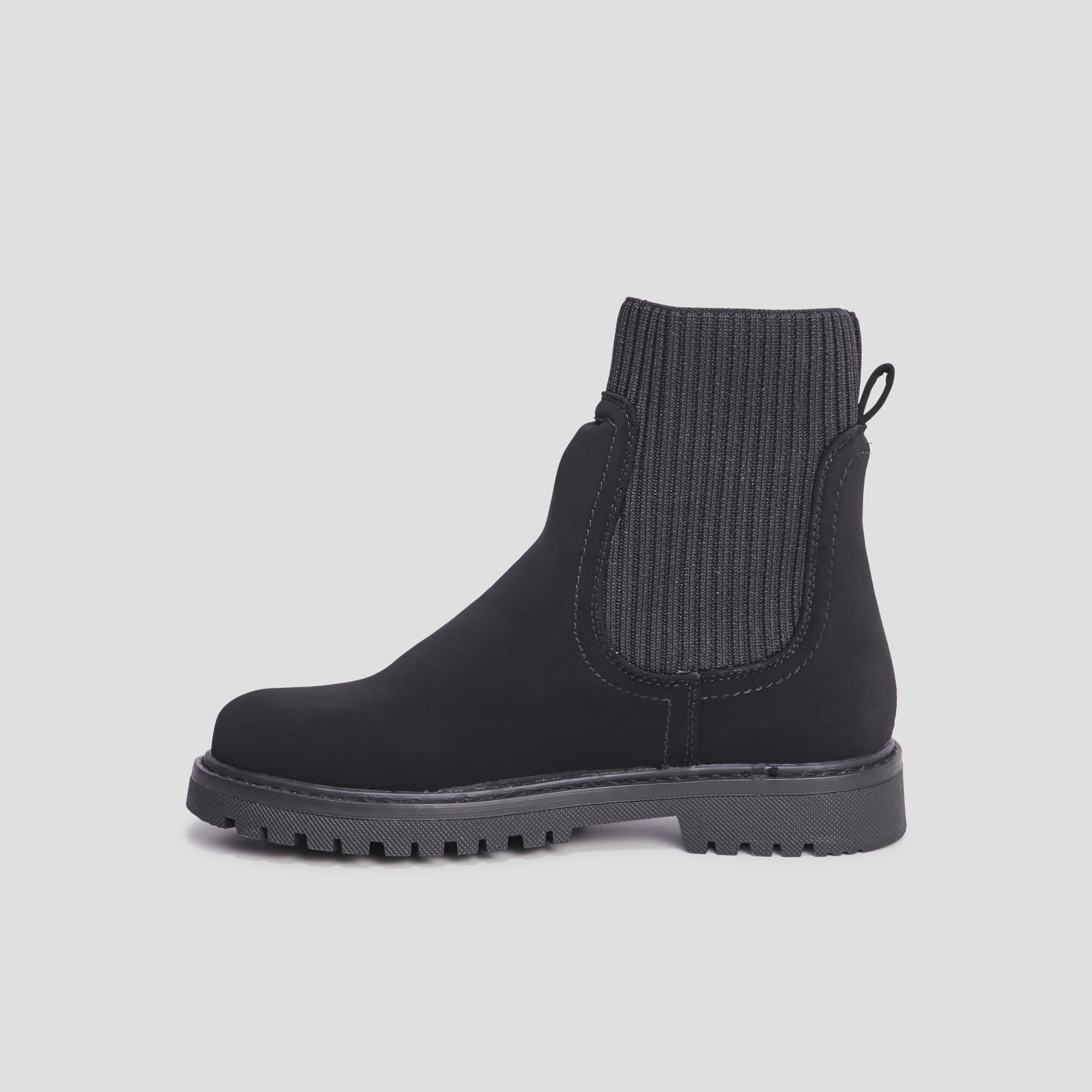 Bottines chaussettes élastiquées noir fille | La Halle