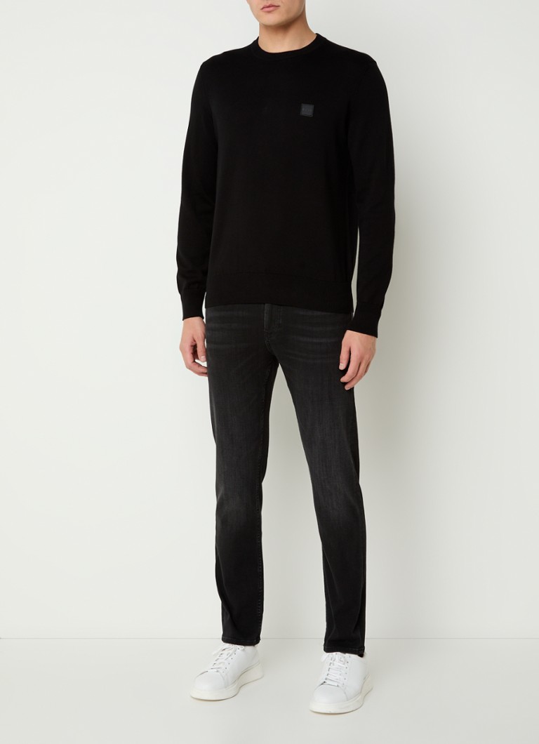 HUGO BOSS Kanovano fine-knit pullover in cashmere blend with logo