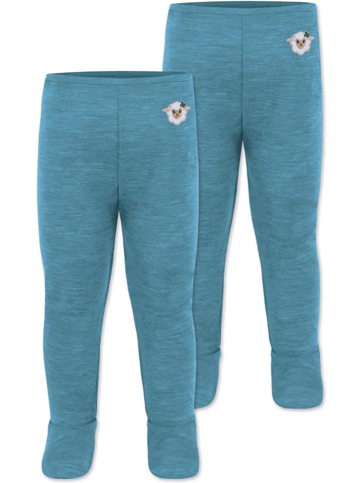 Normani Outdoor Sports 2er Pack Baby Merino Hose mit Füßen in Blau günstig kaufen