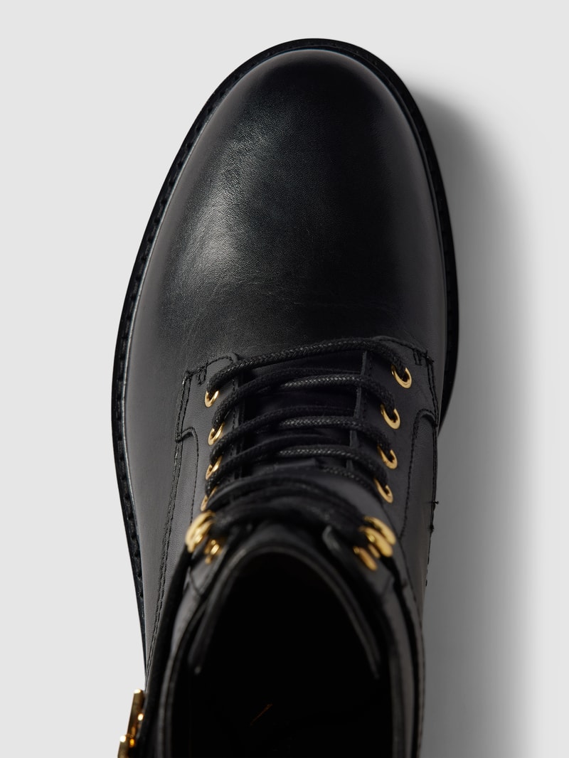 Boots aus Leder mit Label-Detail Modell 'ELRIDGE' in schwarz