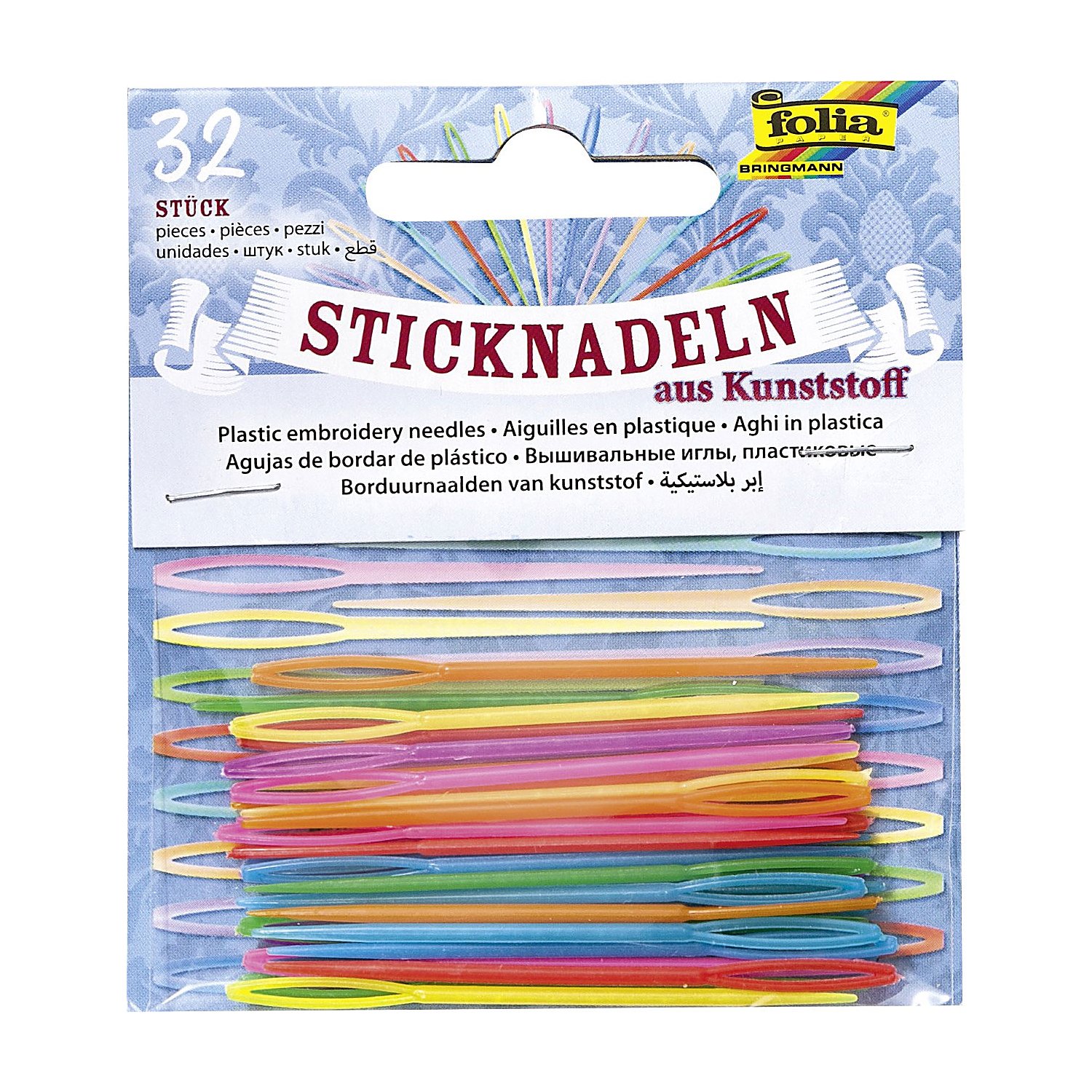 folia Sticknadeln, bunt, 32 Stück