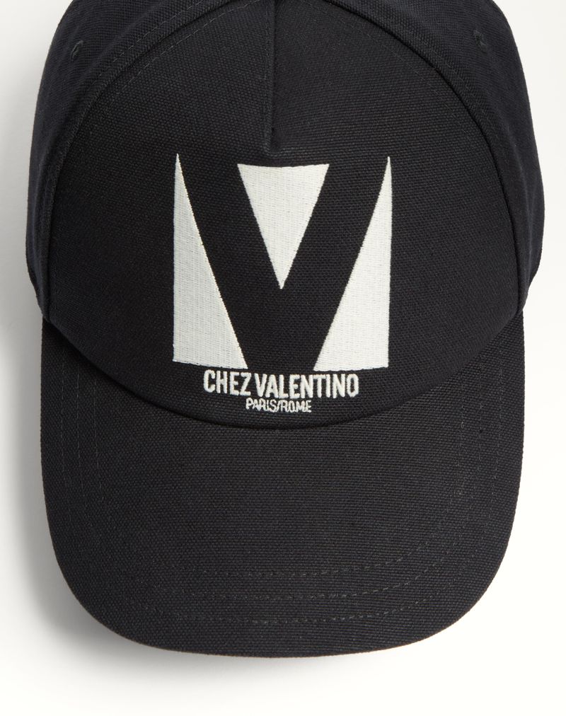 Boné de beisebol Chez Valentino em algodão com bordado