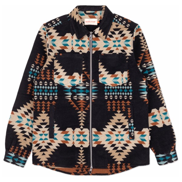 Revolution - Checked Navajo Inspired Overshirt with Zipper - Hemd