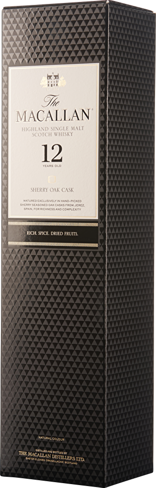 The Macallan Scotch Whisky Single Malt Sherry Oak Cask 12 YO 0,7 Liter im Geschenkkarton