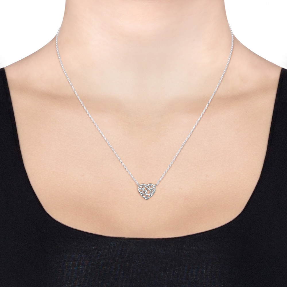 Elli Elli Collier Femme Arbre de Vie Coeur - (925/1000) Argent Bijoux