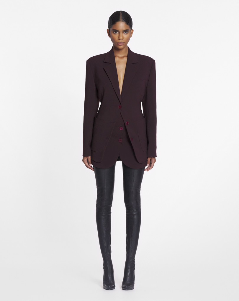 VESTE CEINTRÉE À SIMPLE BOUTONNAGE