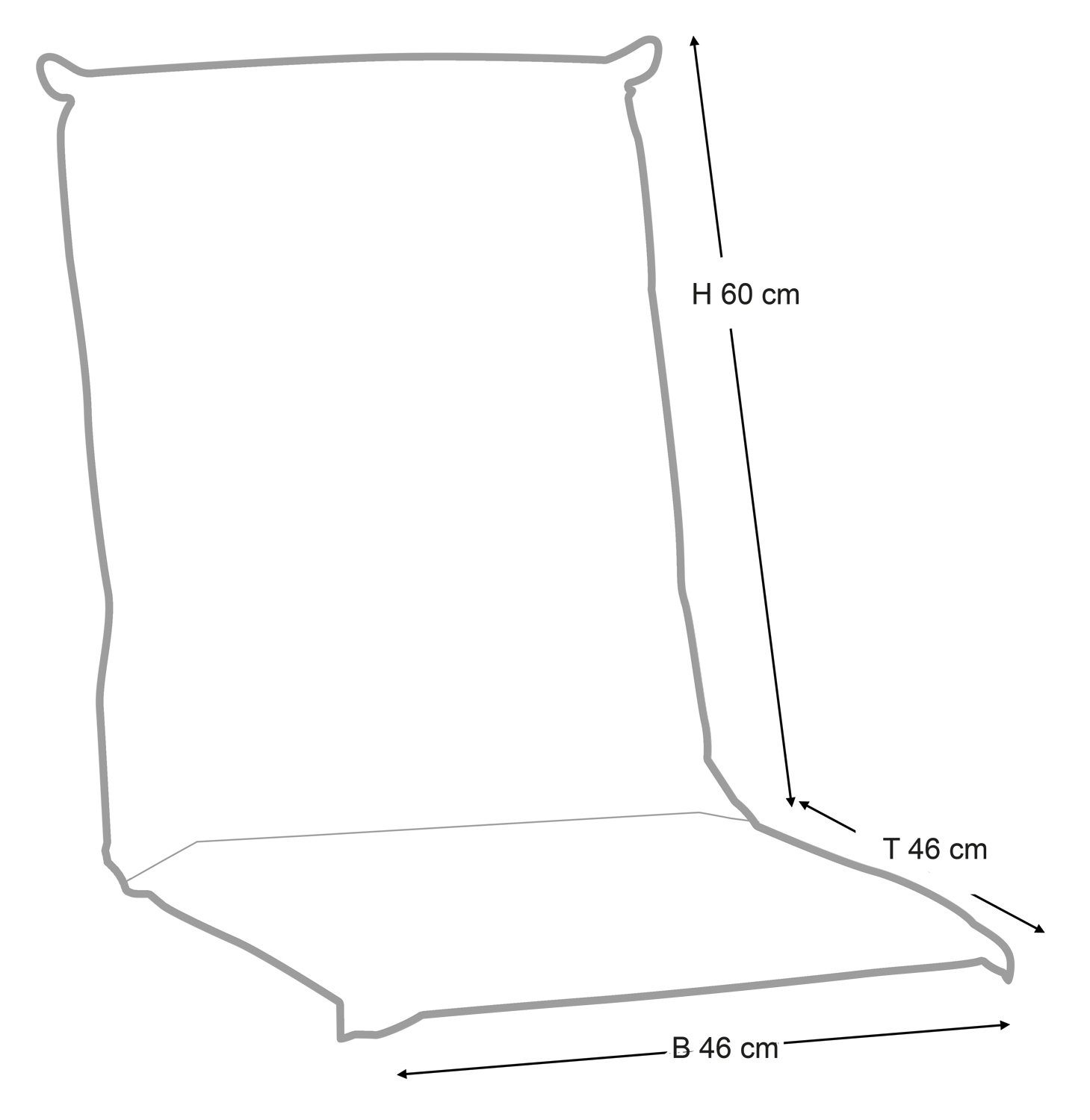 GO-DE Polsterauflage EXCELSIO, B 50 x L 110 cm, Braun, Grau, 4er Set, (Set, 4 St), Gartenstuhlauflagen für Mittellehnstühle