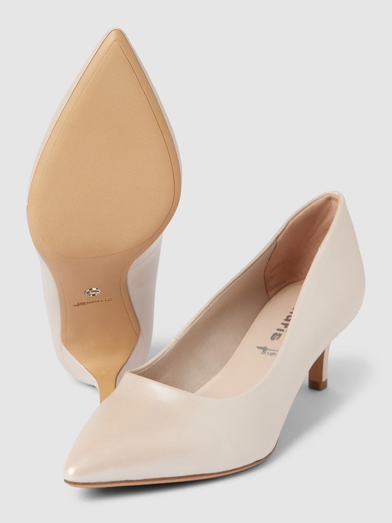 Pumps mit Label-Detail in rosé