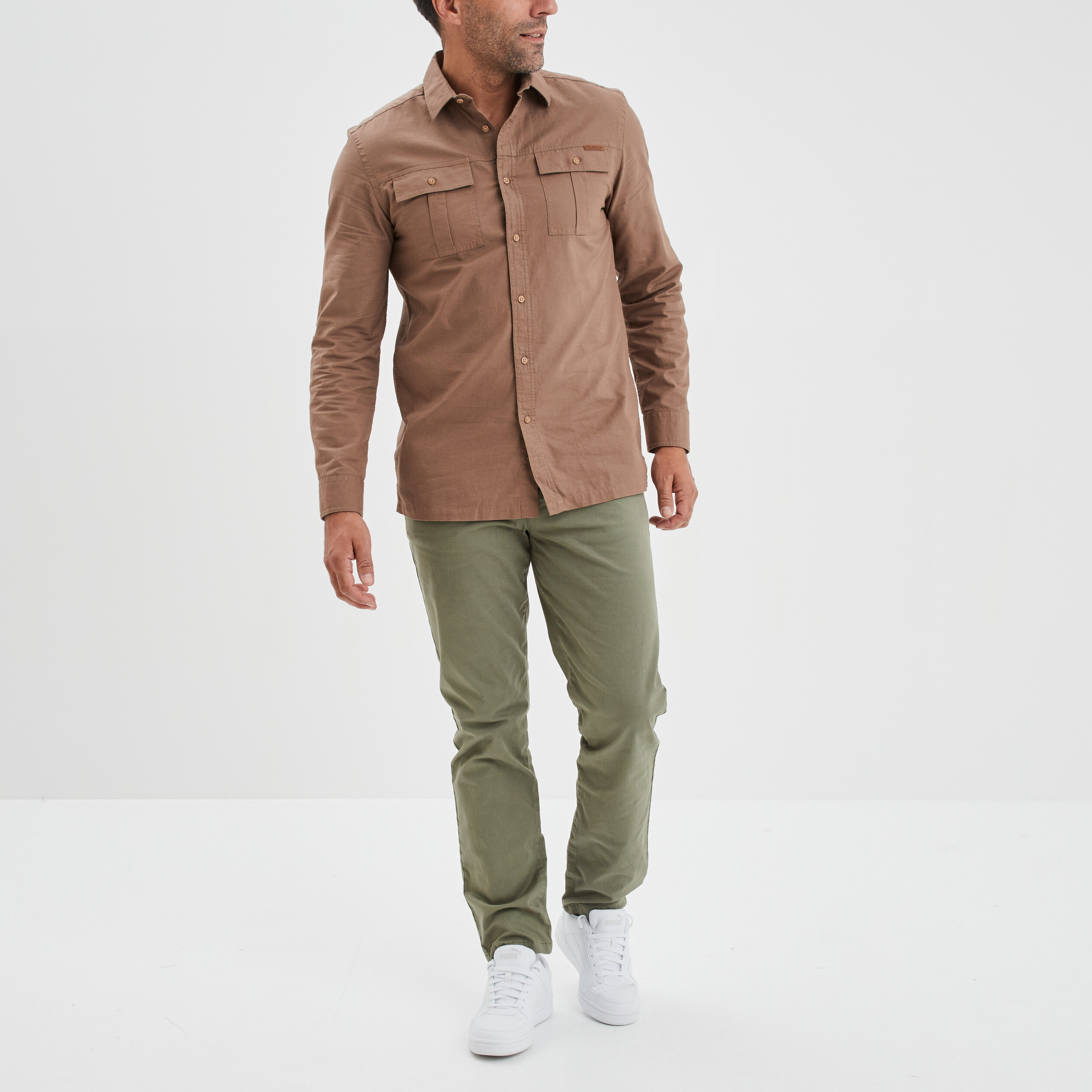Pantalon chino vert kaki homme | La Halle