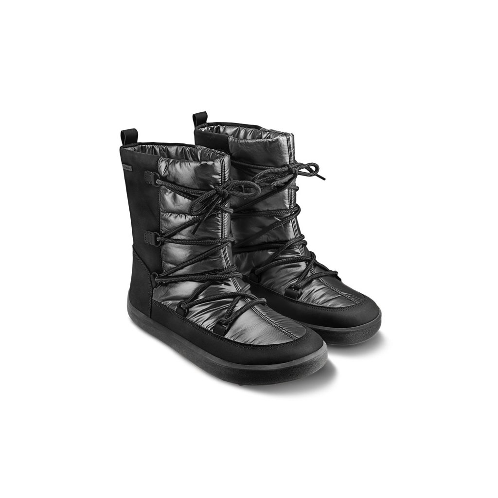Be Lenka Snowfox Woman Black schwarze Barfuß-Schneestiefel