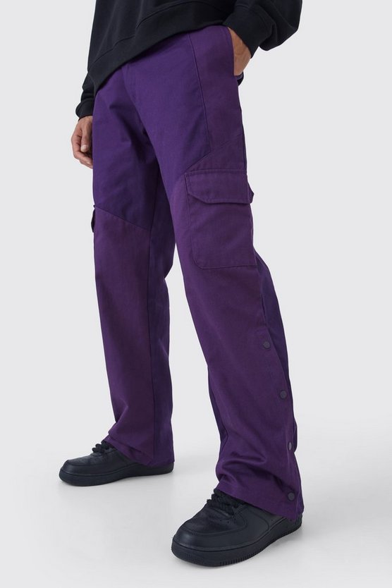 Tall Slim-Fit Colorblock Cargohose mit Lasche