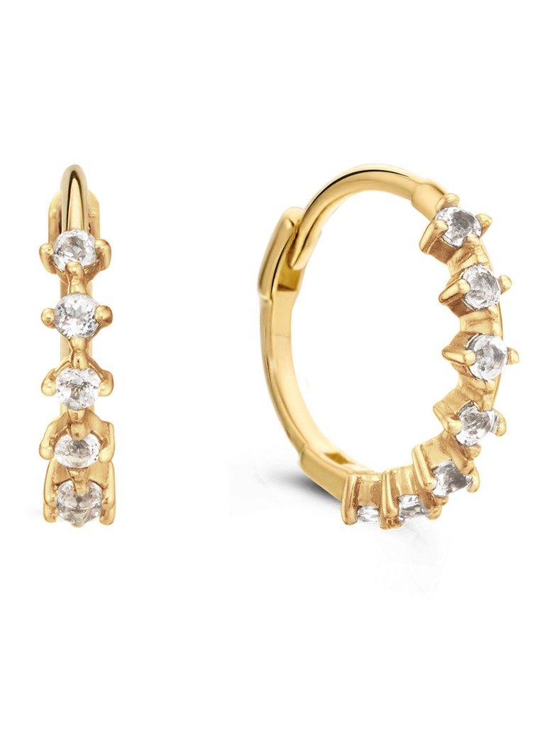 Cercei rotunzi Jackie Radiance din aur galben de 14k