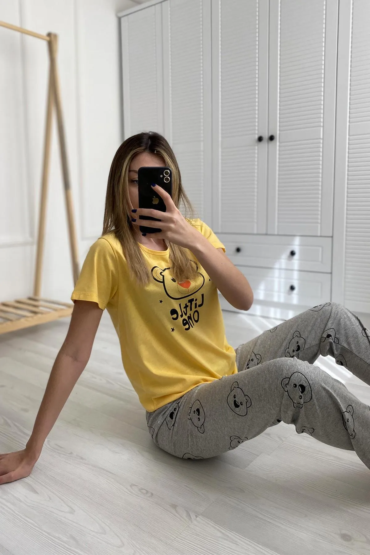 C&City  Kurzarm-Pyjama-Set Gelb-441021