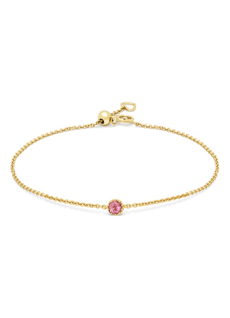 Diamond Point  Geelgouden armband, 0.12 ct roze toermalijn, Joy