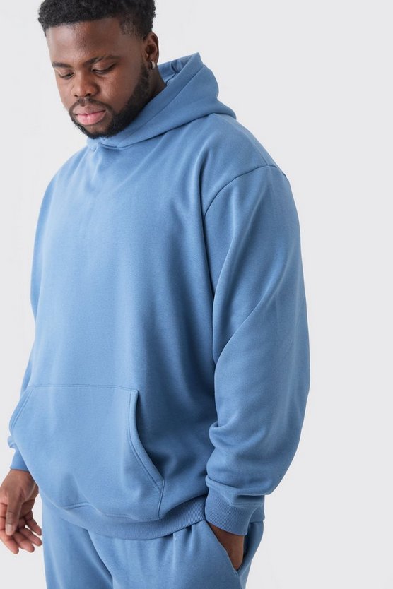 Plus kastiger Oversize Trainingsanzug mit Kapuze