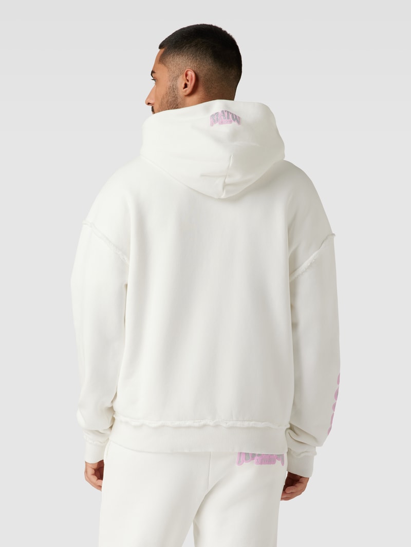 Sweatjacke mit Label-Print - MATW X REVIEW in offwhite