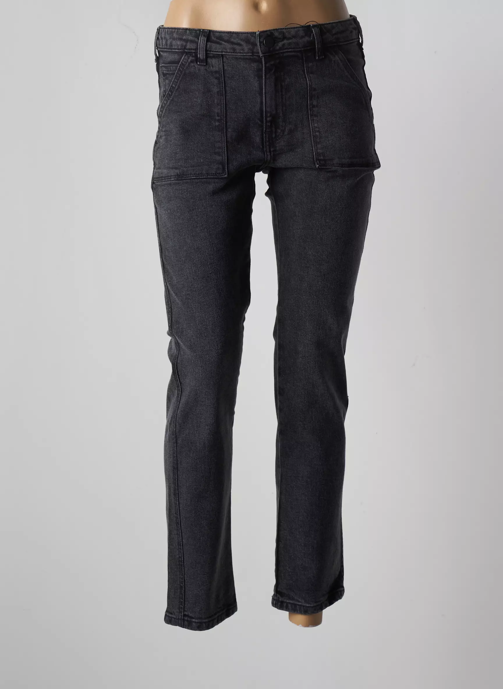 Atelier Boheme Jeans Coupe Slim Femme couleur gris