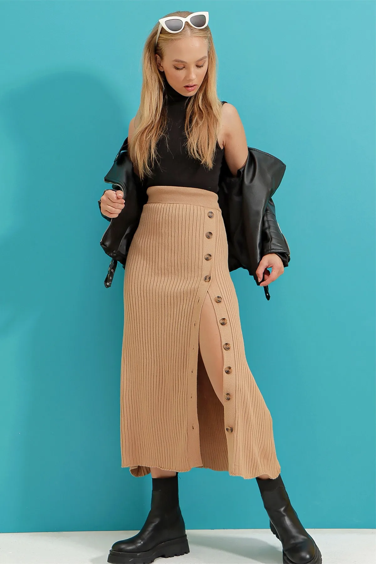 Trend Alaçatı Stili  Rock - Beige - Maxi