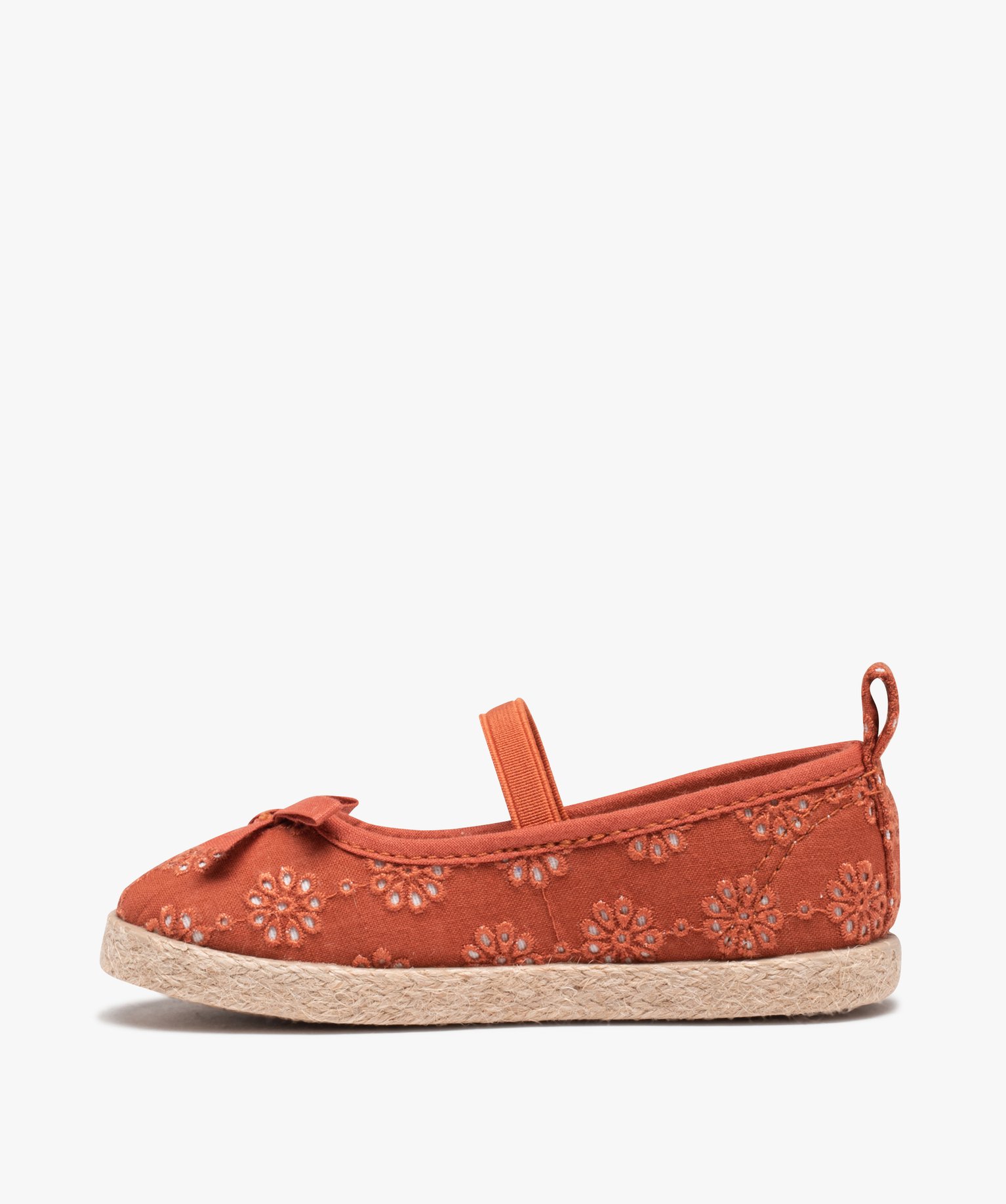 Ballerines fille en toile à semelle cordelette rouge | GEMO