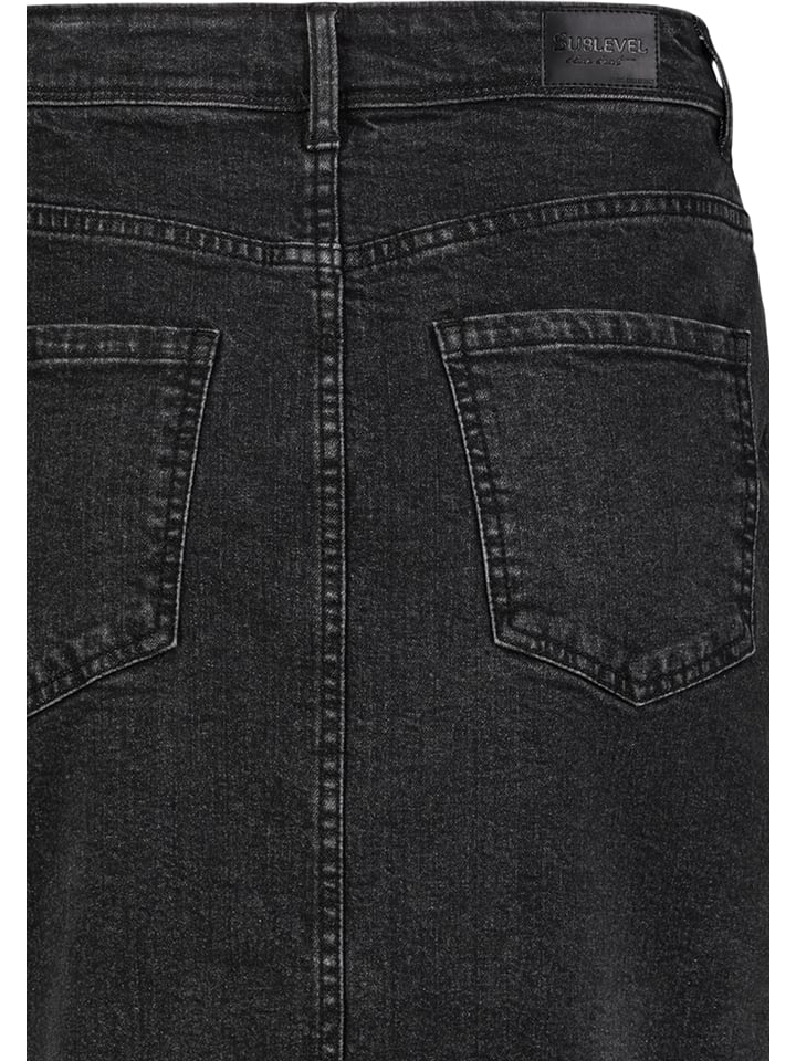 Sublevel Jeansrock in Schwarz günstig kaufen