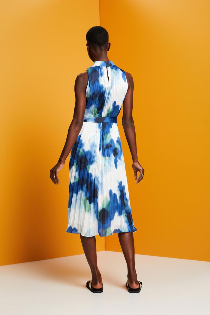 Midikleid in Crinkle-Optik mit Allover-Print