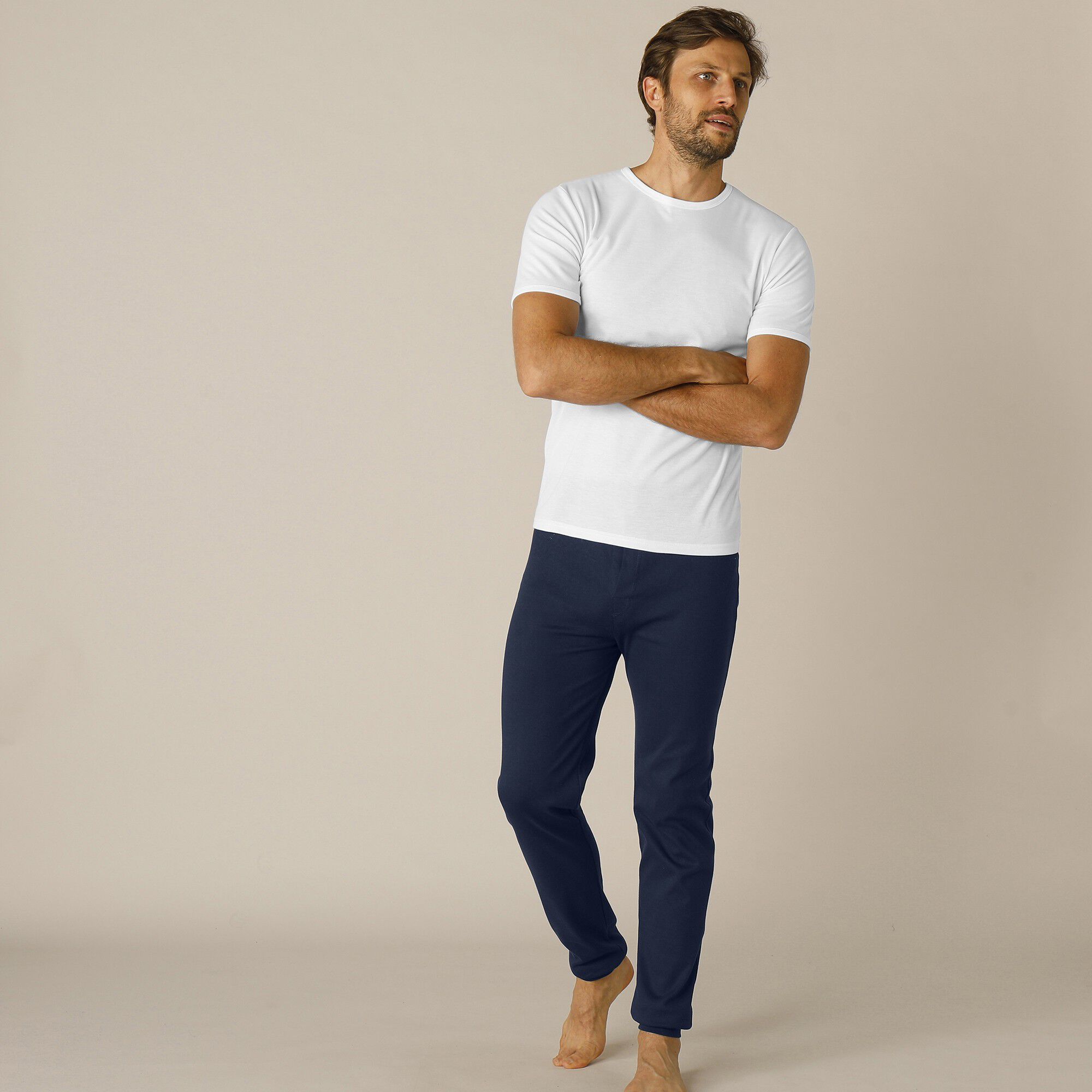 Tee-shirt sous-vêtement homme col rond manches courtes polyester