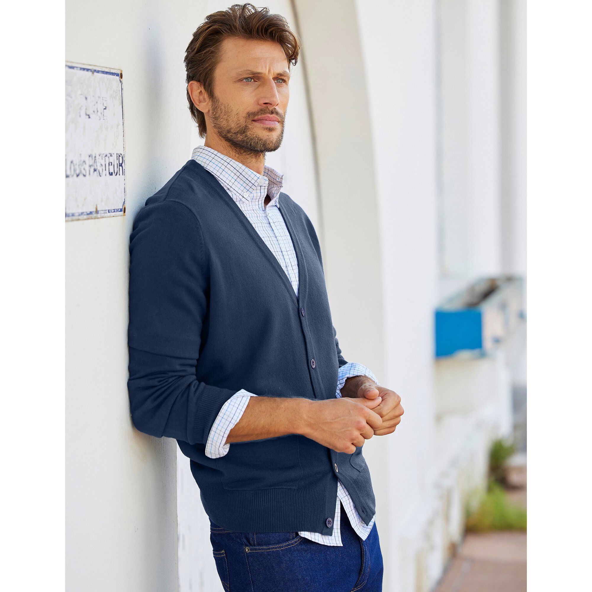 Gilet boutonné manches longues
