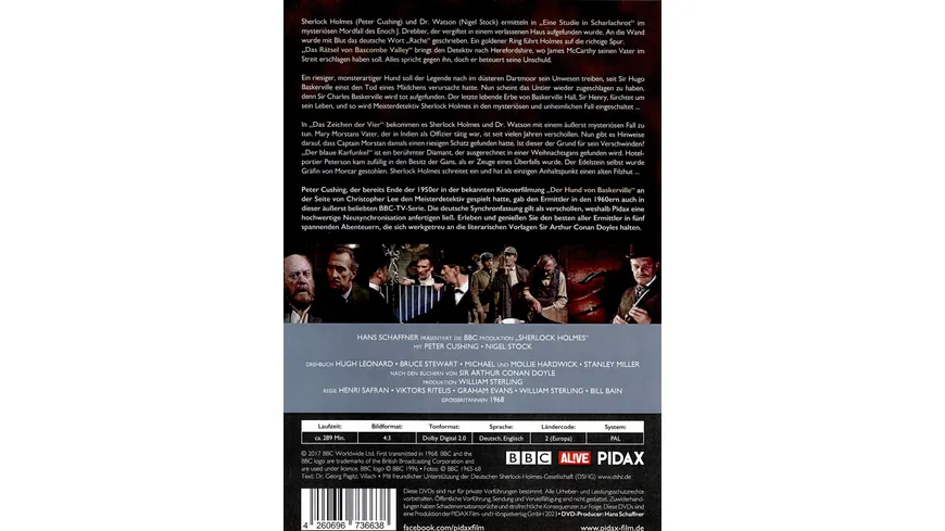 Sherlock Holmes - Sammelbox / 5 spannende Krimis (Pidax Serien-Klassiker)  [3 DVDs]