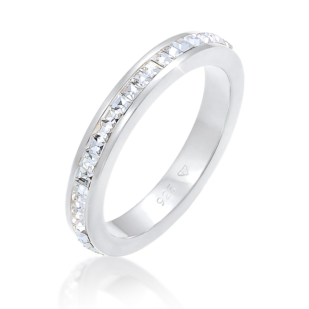 Elli PREMIUM Elli PREMIUM Bague Femme Élegante et Simple avec des Cristaux en Argent Sterling  Bague