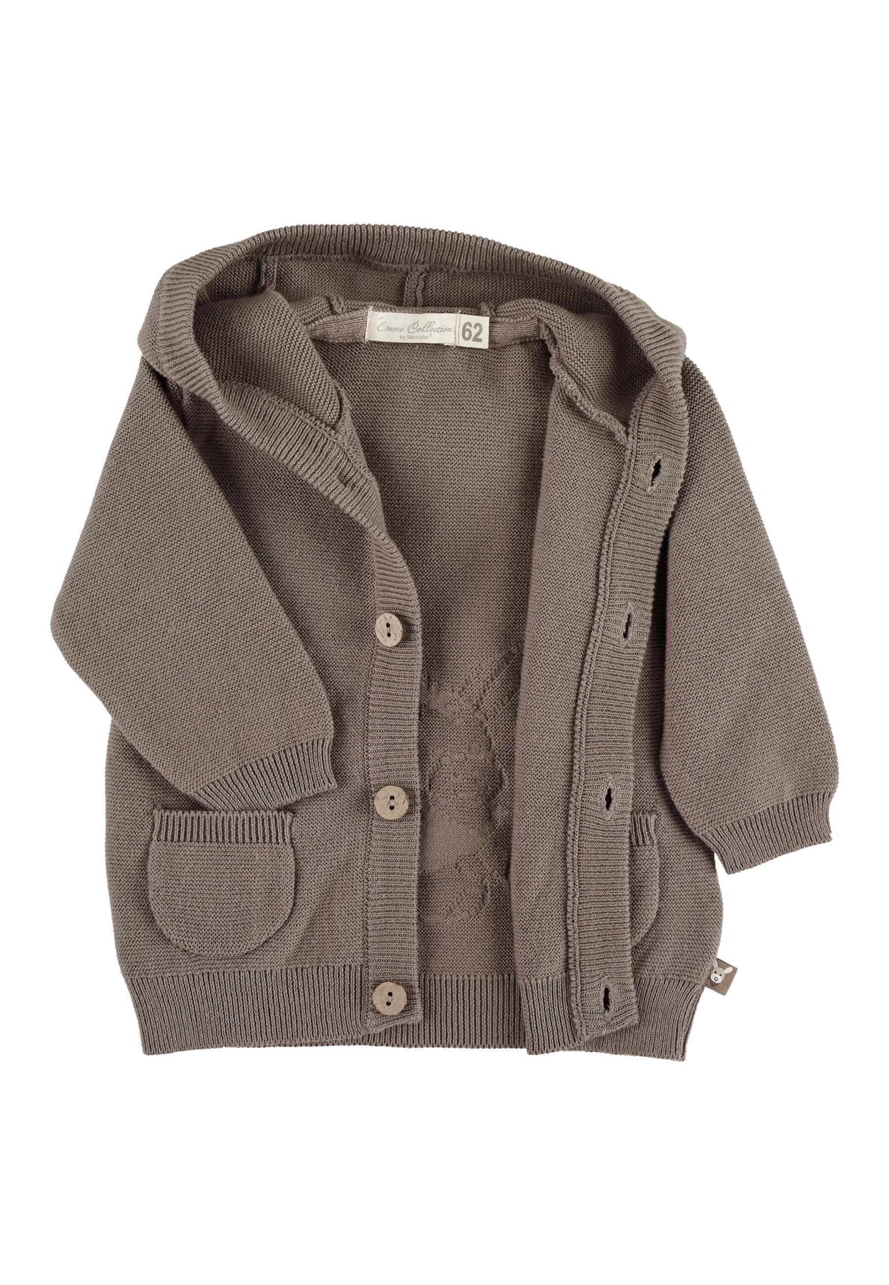 GOTS Baby-Strickjacke Esel Emmi Boy mit Knöpfen