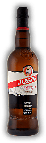 W&H Alegria Manzanilla W&H Alegria Manzanilla Wunderbar trocken, würzig, salzig und mit Gaumenprickeln. 0,75	 Liter - Vol 15,0%