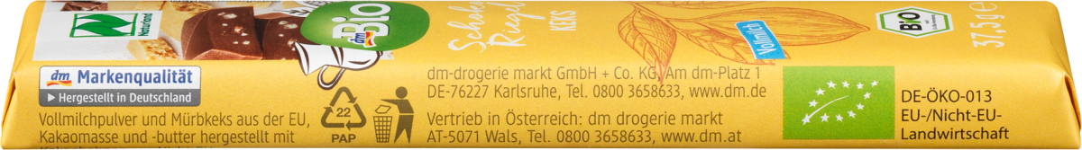 Schokoriegel, Vollmilch Keks, 37,5 g