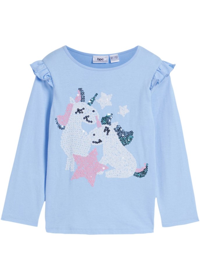 Mädchen Langarmshirt mit Pailletten