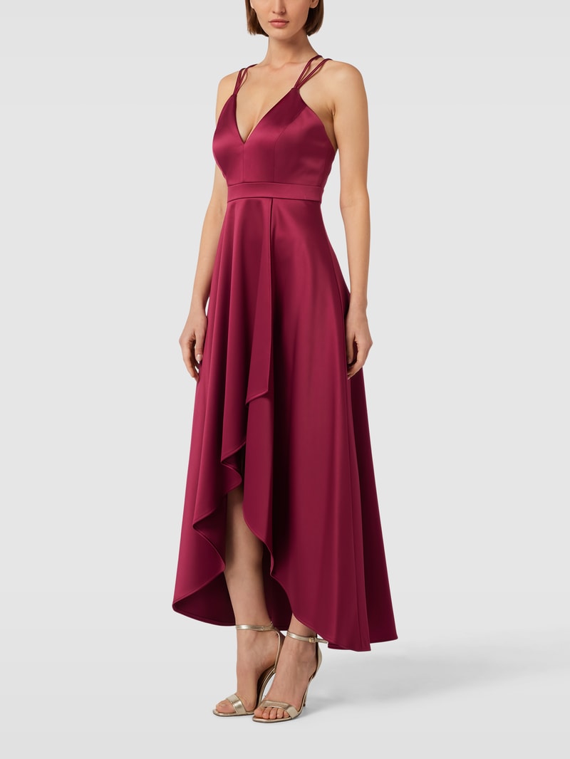 Abendkleid mit Herz-Ausschnitt in kirschrot