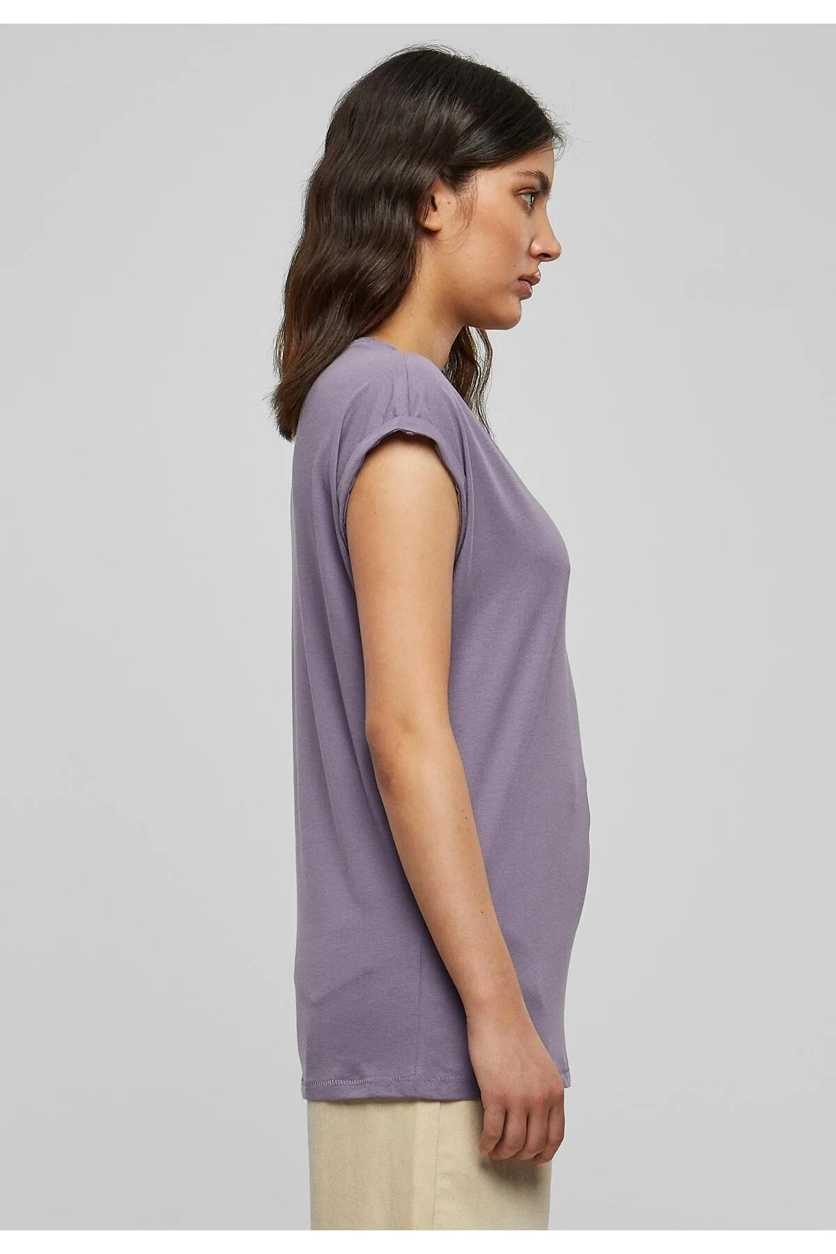 Urban Classics  Damen T-Shirt mit verlängerter Schulterpartie für Damen