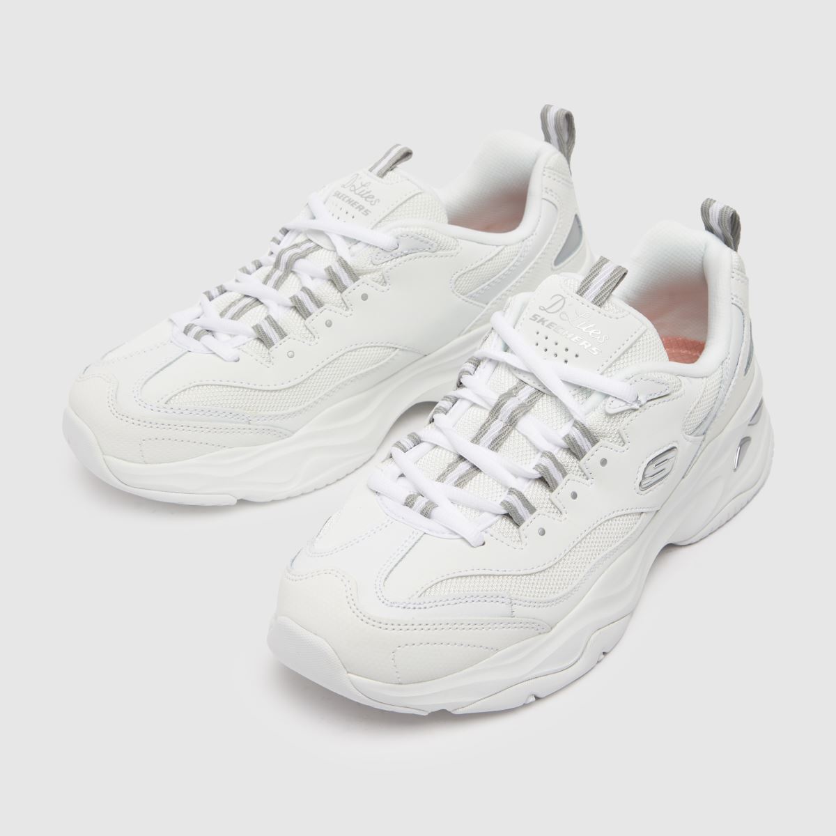 Športni copati SKECHERS dlite 4.0 v beli in sivi barvi