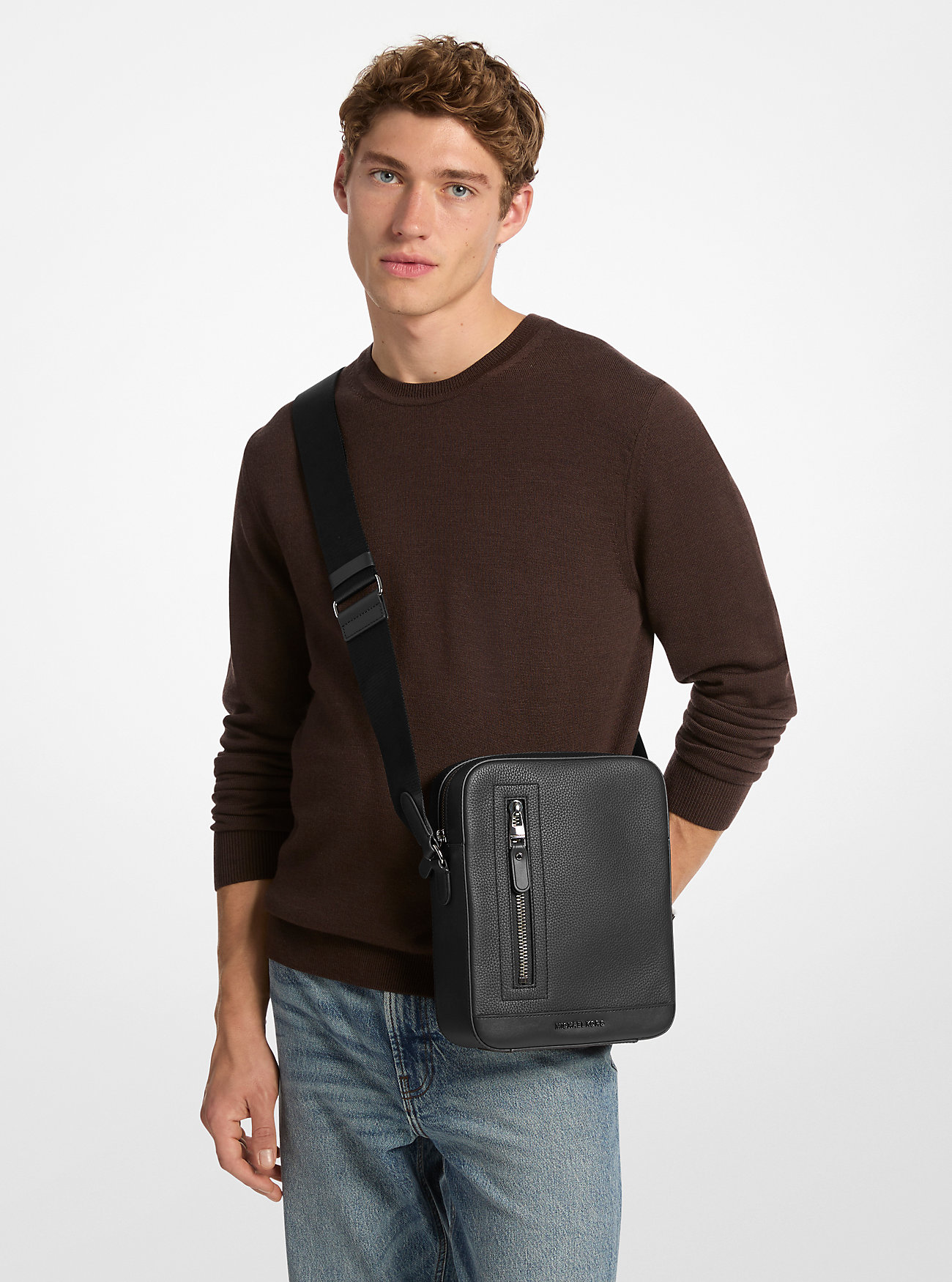Borsa da viaggio Hudson in pelle martellata - NERA