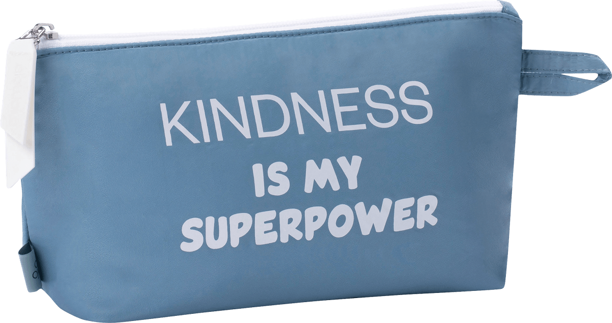 Kosmetiktasche blau \kindness is my superpower\