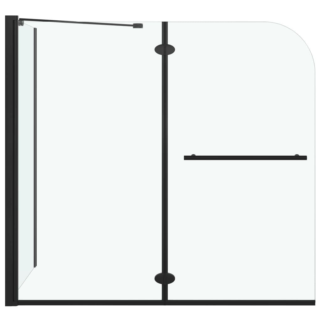 DOTMALL Badewannenaufsatz Faltwand Duschkabine, Einscheibensicherheitsglas, 2-fach