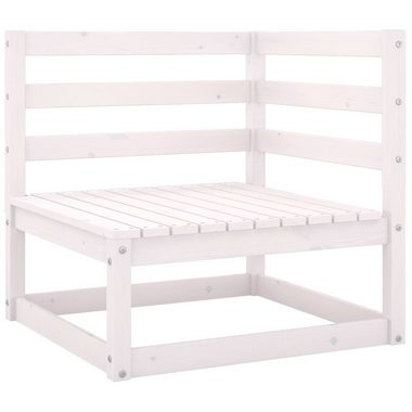 vidaXL Loungesofa 2-tlg. Garten-Lounge-Set mit Kissen Weiß Kiefer Massivholz, 1 Teile