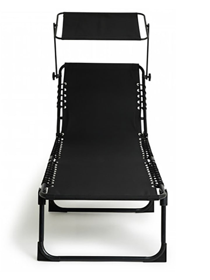 Lifa Living Gartenliege mit Kopfstütze in Schwarz - (L)189 x (B)59 cm günstig kaufen onesize