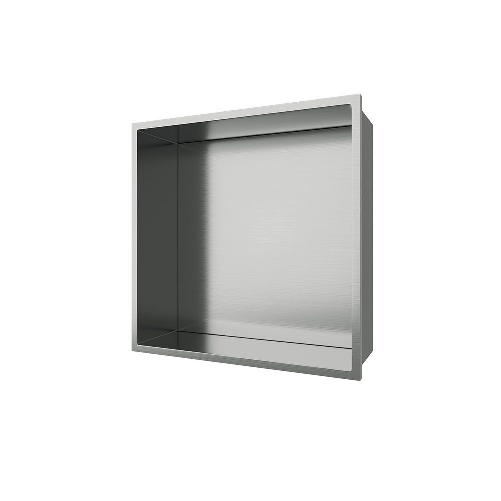 Aloni Regalaufsatz HEC30BS, (1-St), Aloni Wandnische Edelstahl gebürstet rostfrei 305x305x100mm