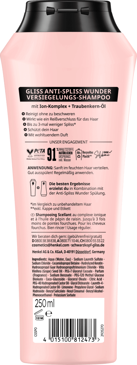 Shampoo Anti-Spliss Wunder, 250 ml